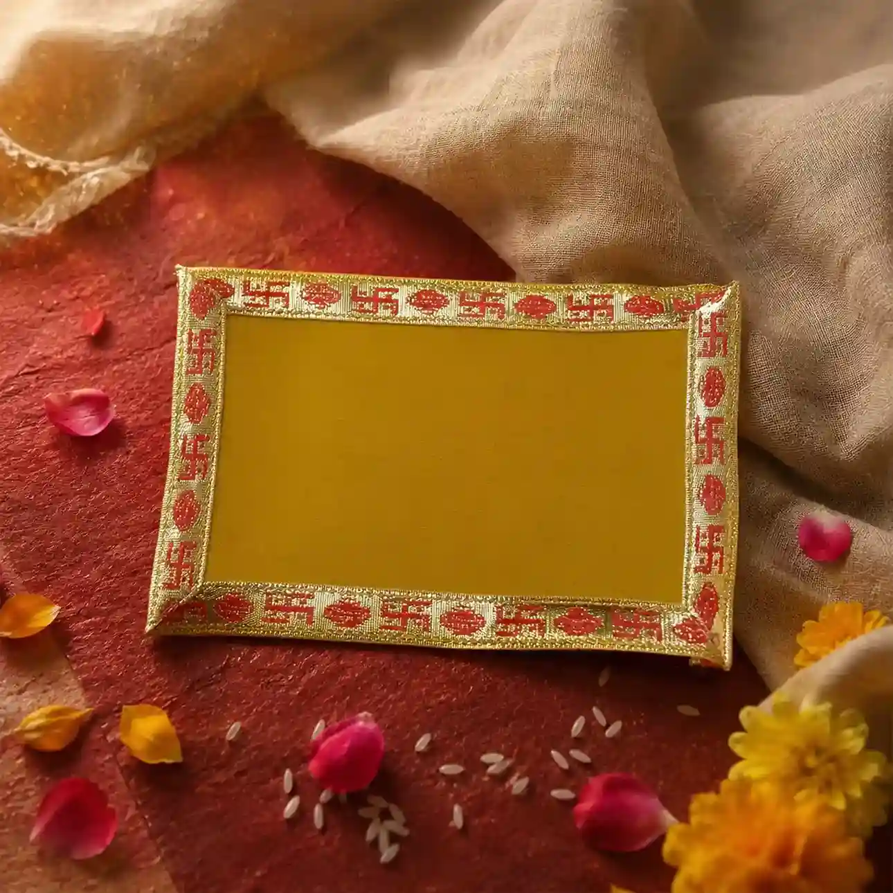 Yellow Asan for God | Devotional Yellow Asan | Yellow Chowki Asan for God | Small